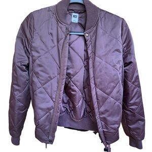 NSF Women's Quilted Purple Bomber Jacket
